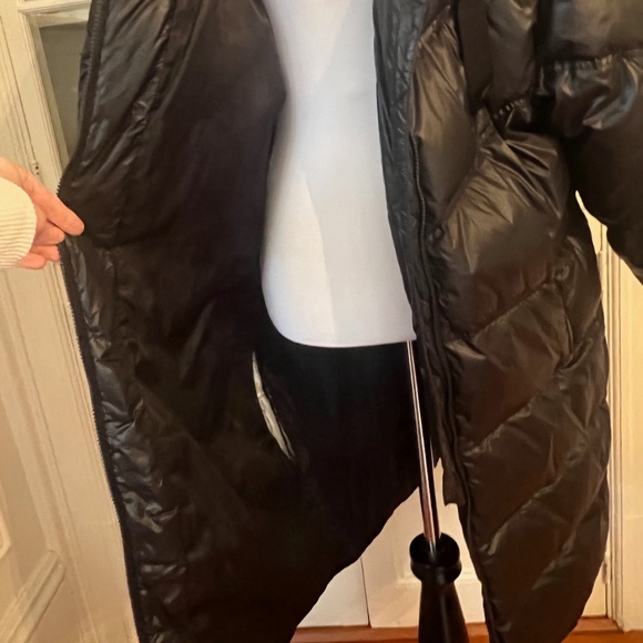 7 Seven For All Mankind Down Black Coat, Medium, Long, Hood, Super Warm! - Picture 12 of 13